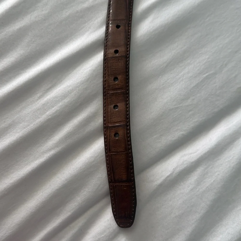 Italian Crocodile 🐊 brown belt with solid brass buckle